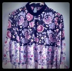 Boho chick floral blouse
